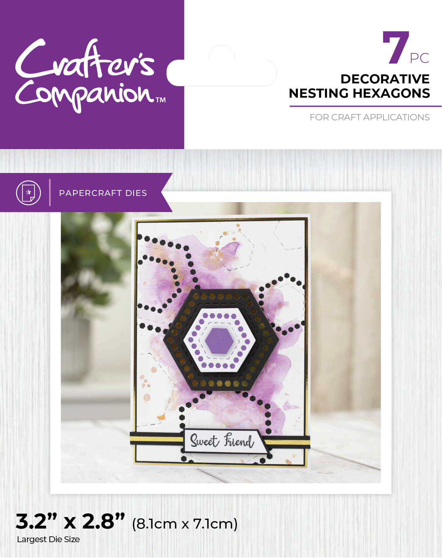 Crafter's Companion Metal Dies Elements - Decorative Nesting Hexagons