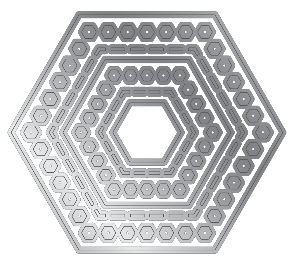 Crafter's Companion Metal Dies Elements - Decorative Nesting Hexagons