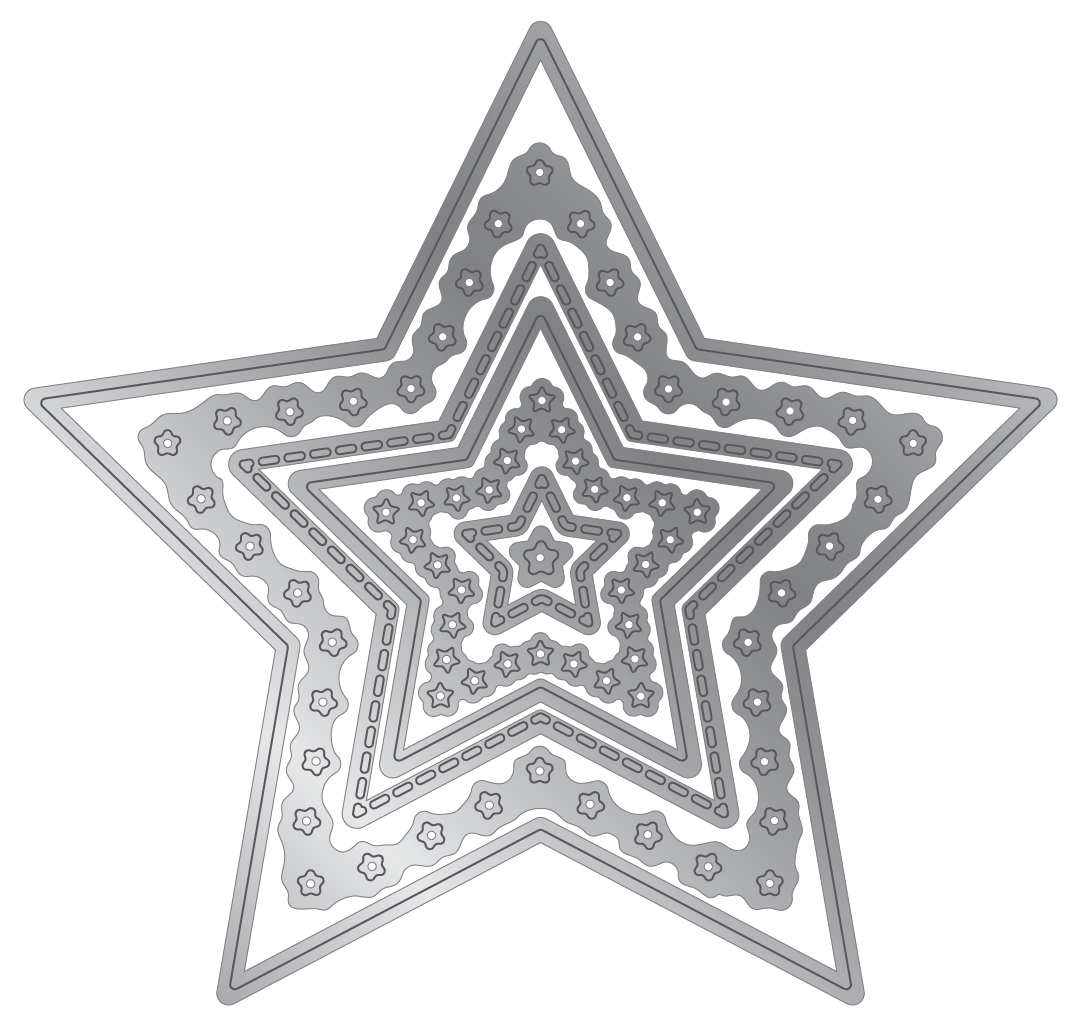 Decorative Nesting Stars Metal Die Set