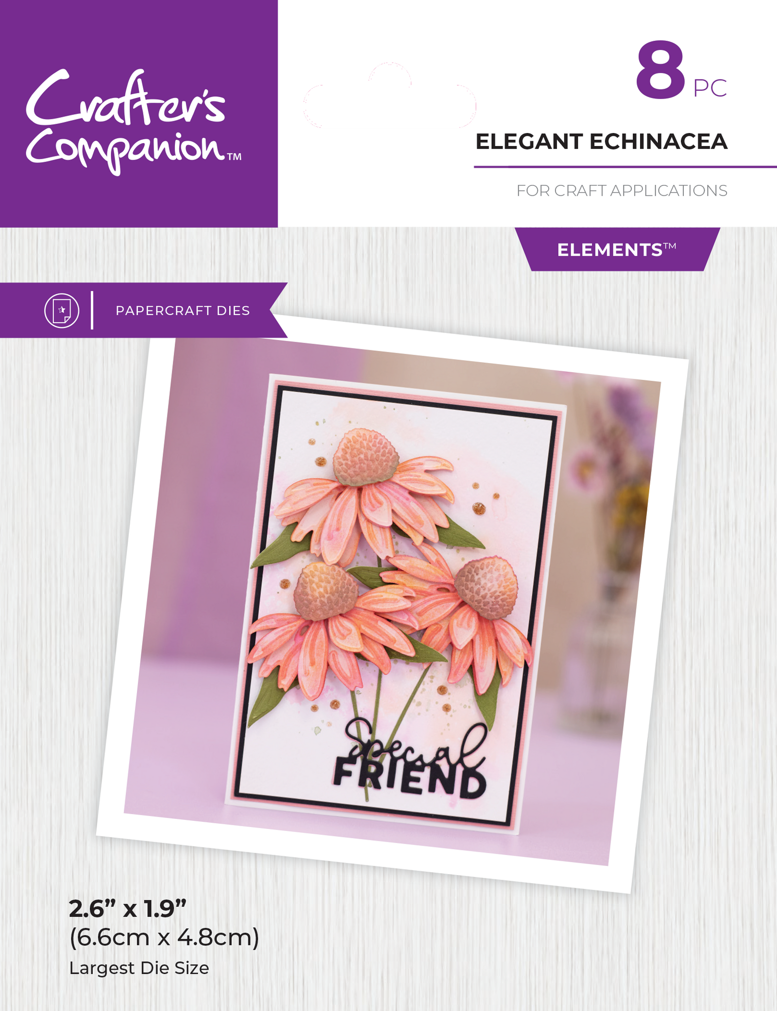 Crafters Companion - Metal Die Elements - Elegant Echinacea