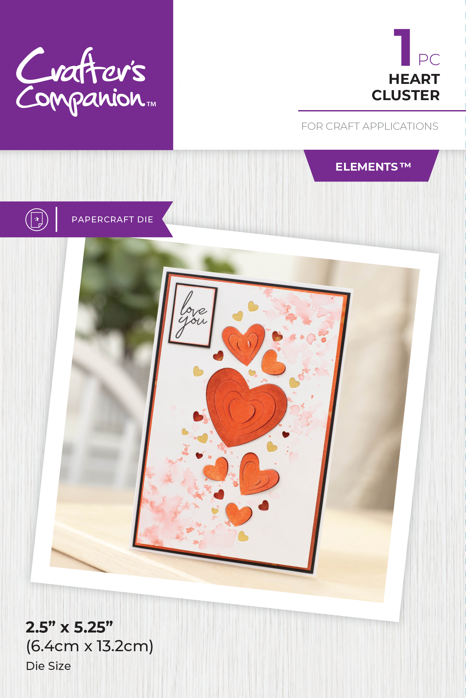 Crafters Companion Metal Dies Elements - Heart Cluster