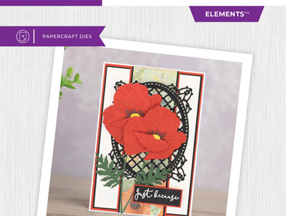 Crafters Companion - Metal Die Elements - Pretty Poppy