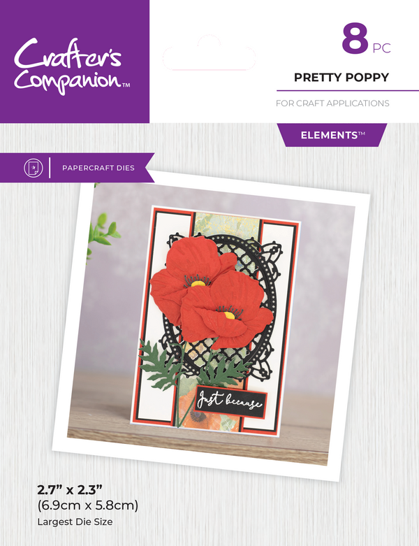 Crafters Companion - Metal Die Elements - Pretty Poppy