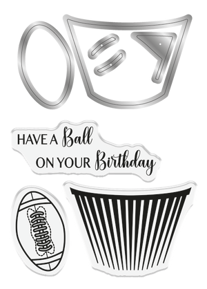 Crafter's Companion Modern Man Stamp and Die - Football Cupcake