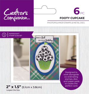 Crafter's Companion Modern Man Stamp and Die - Footy Cupcake