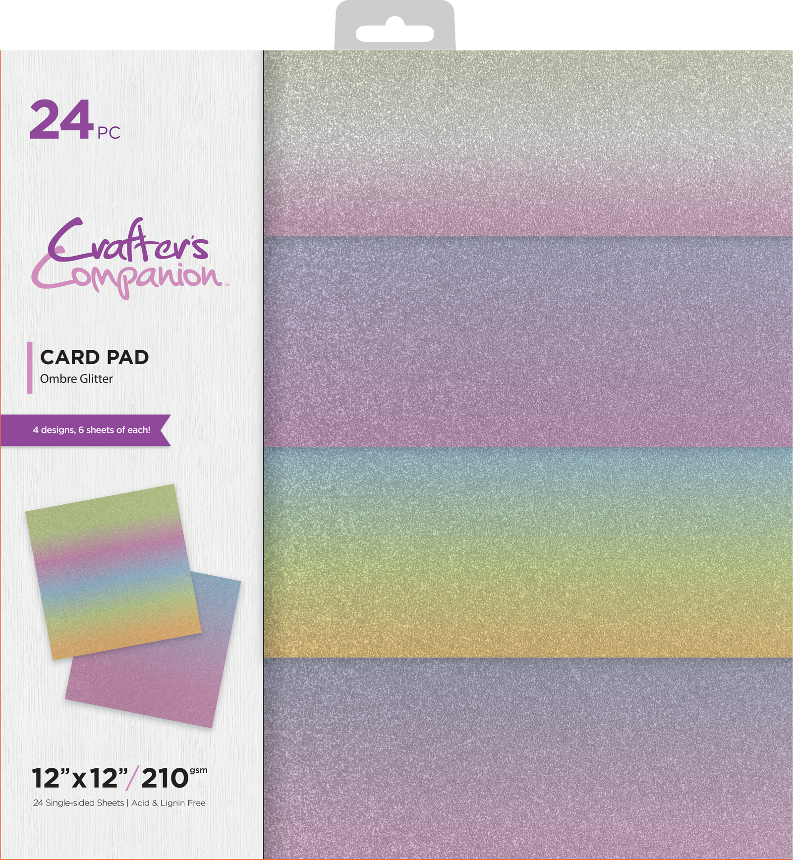 Crafter's Companion - 12" x 12" Card Pad - Ombre Glitter