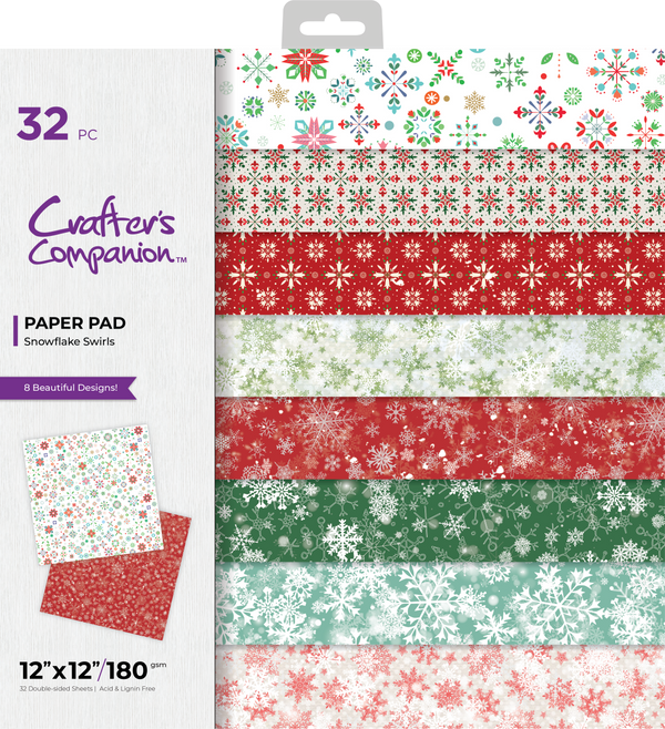 Crafter's Companion - 12 x 12 Paper Pad - Snowflake Swirls