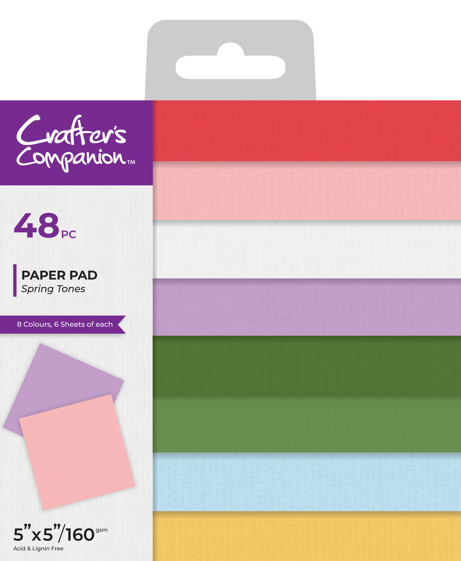 Crafters Companion 5” x 5” Paper Pad - Spring Tones