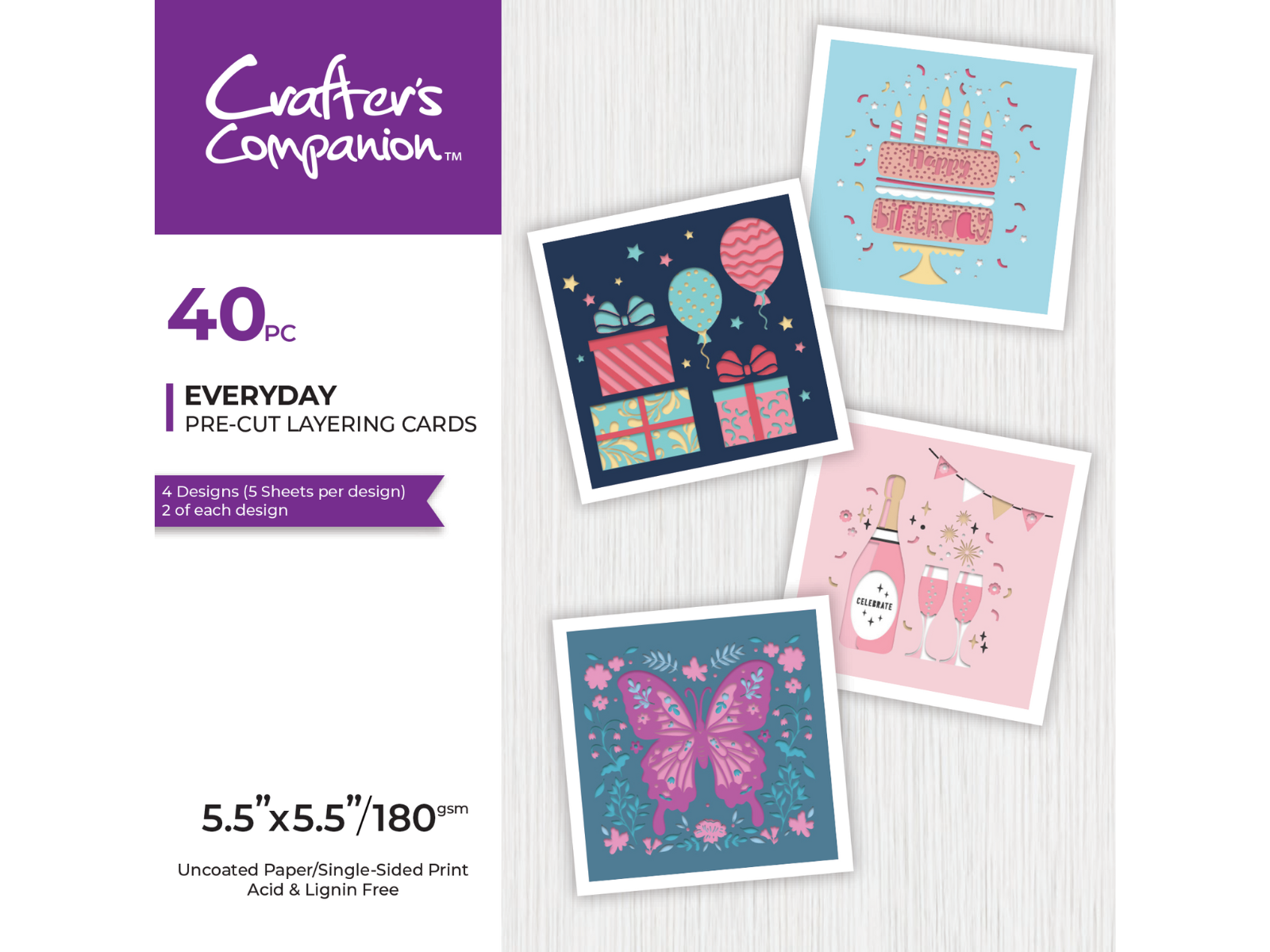 Crafters Companion 5.5" x 5.5" Pre-Cut Layering Pad - Everyday