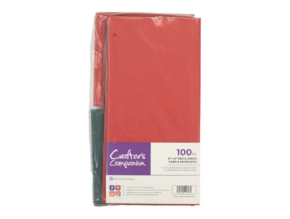 6" x 6" Red and Green Card and Envelopes - 50 Pack