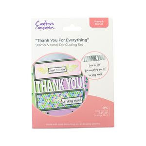 Crafters Companion - Stamp & Die Set - Thank You For Everything