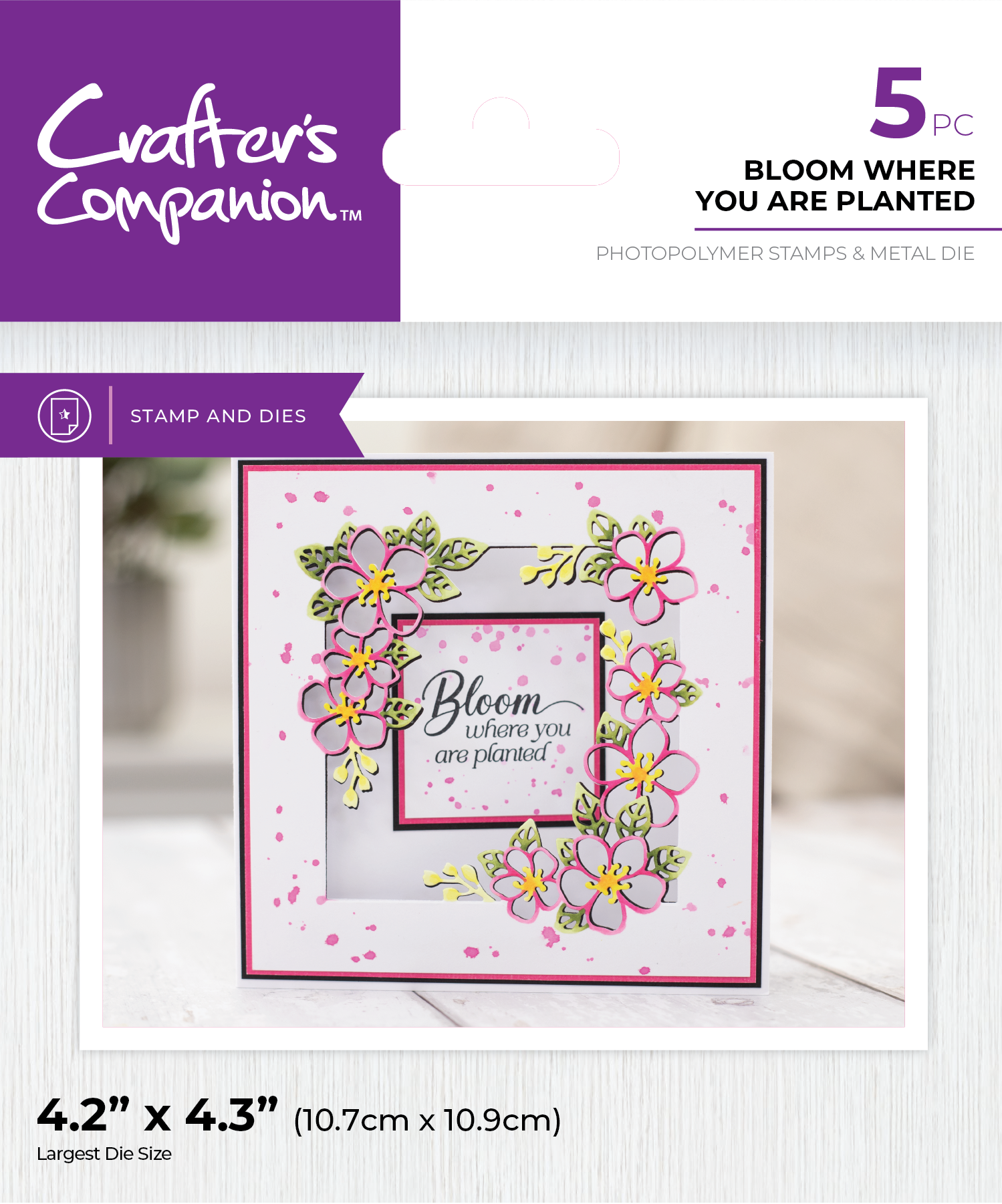 Crafter's Companion Stamp and Die Set - Bloom Where You Are Planted