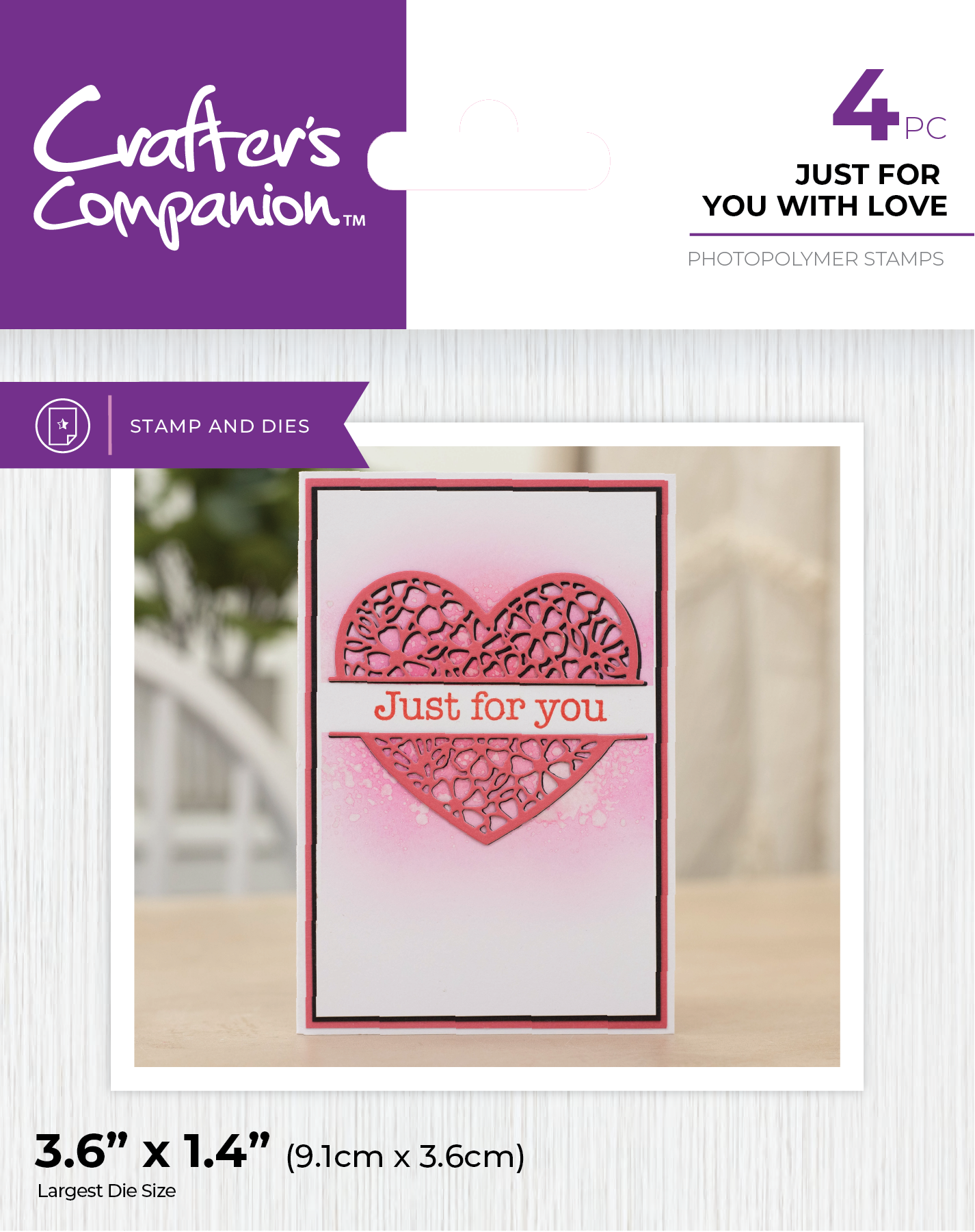 Crafter's Companion Stamp & Die - Just For You With Love