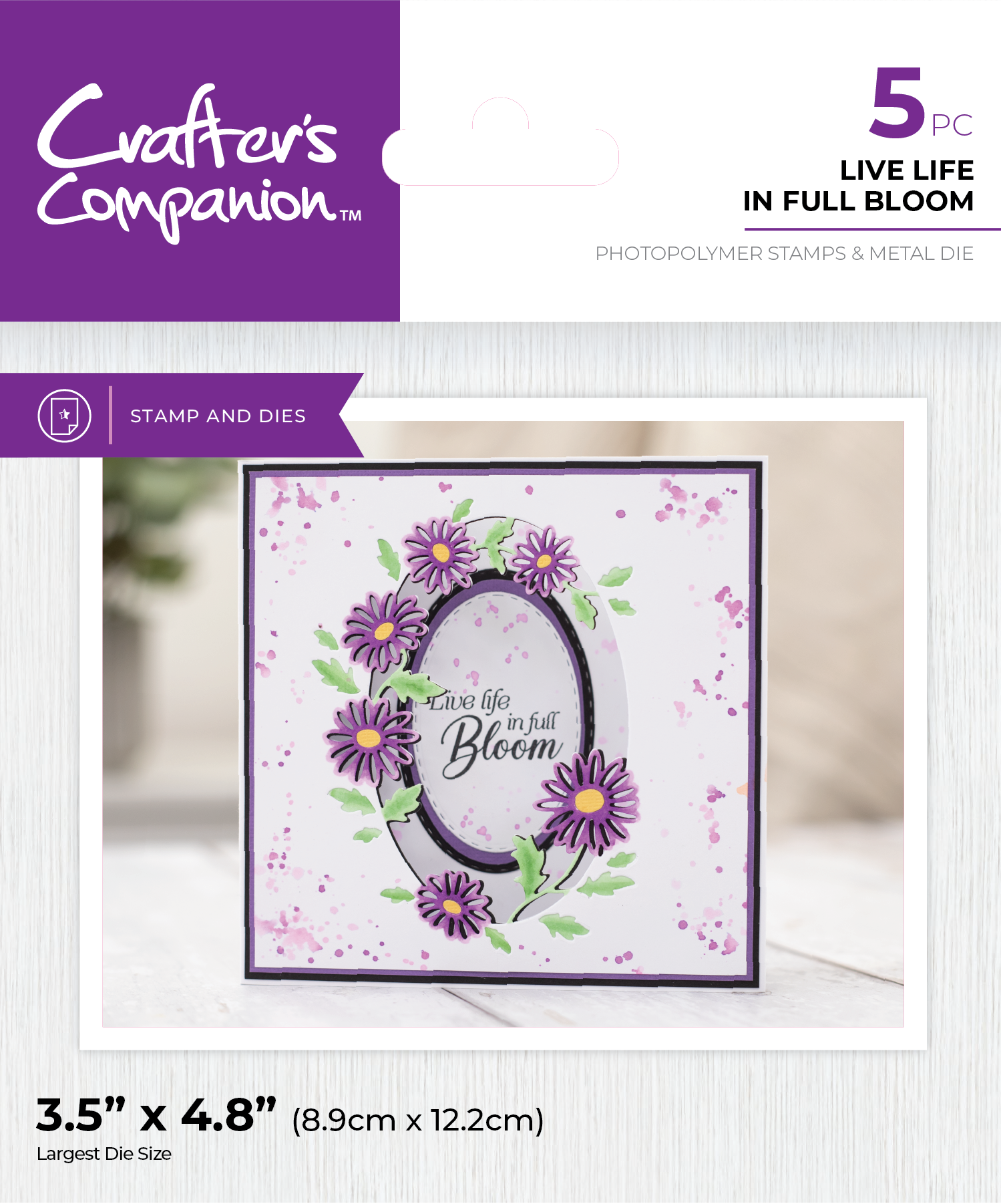 Crafter's Companion Stamp and Die Set - Live Life in Full Bloom