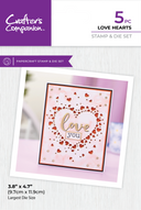 Crafter's Companion Stamp & Die - Love Hearts