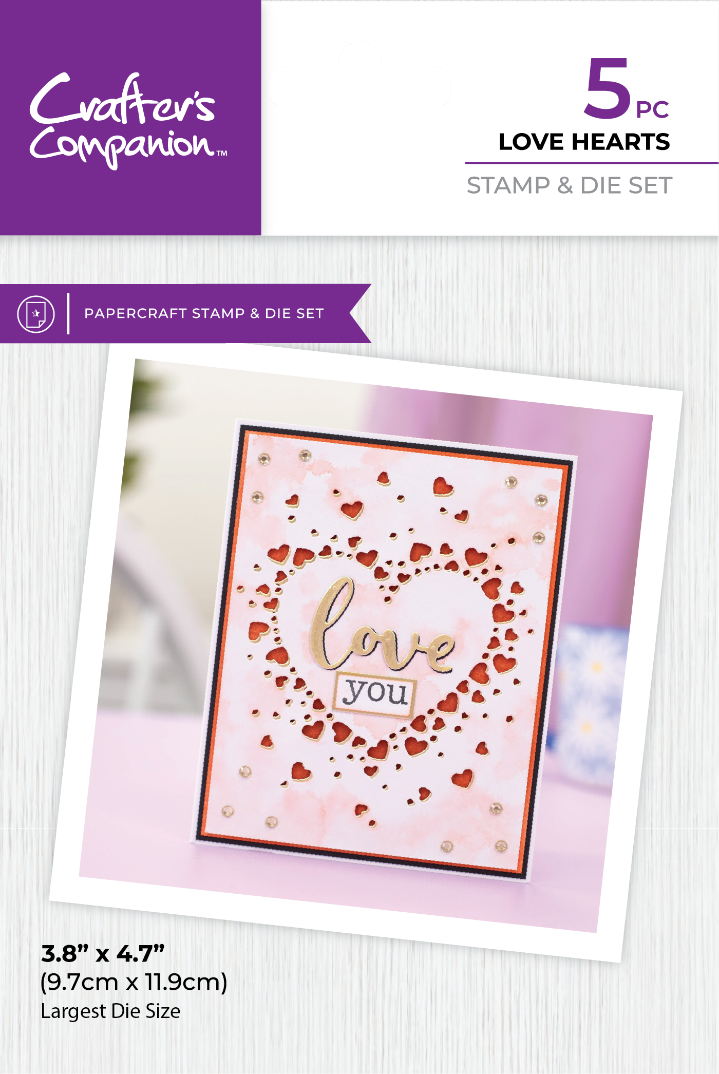 Crafter's Companion Stamp & Die - Love Hearts