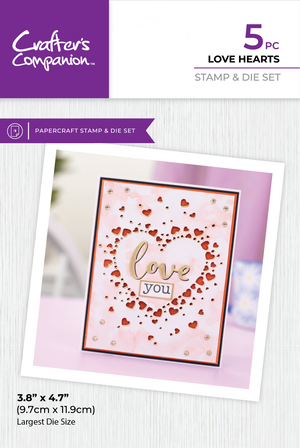 Crafter's Companion Stamp & Die - Love Hearts