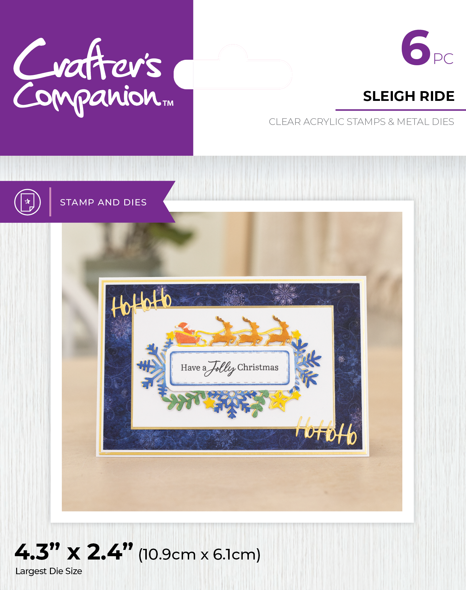 Crafter's Companion Christmas Sentiment Frame Stamp & Dies Collection