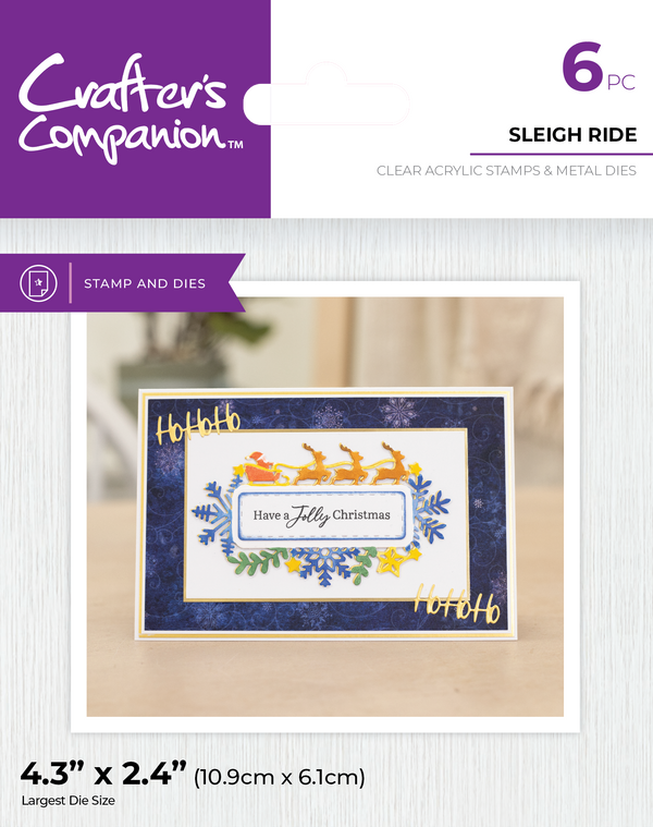 Crafter's Companion Christmas Sentiment Frame Stamp & Dies Collection