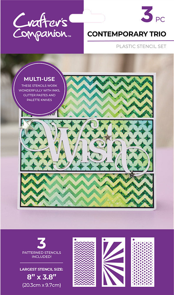 Crafter's Companion Stencil Set - Contemporary Trio