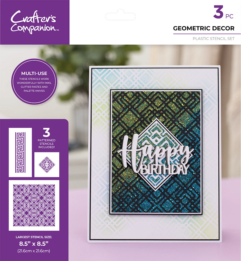 Crafters Companion Stencil Set - Geometric Decor