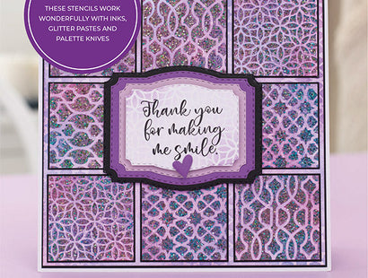 Crafter's Companion Mesmerising Glitter Paste Stencils Collection