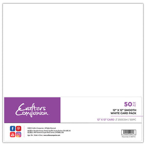 Crafter's Companion 12" x 12" Smooth White Card Pack - 50 Sheets