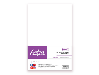 Crafter's Companion - A4 Smooth White Card Pack 160 GSM - 100pc