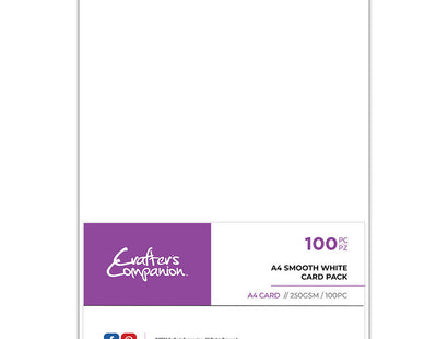 Crafter's Companion A4 Smooth White Card Pack (250gsm) - 100 Sheets