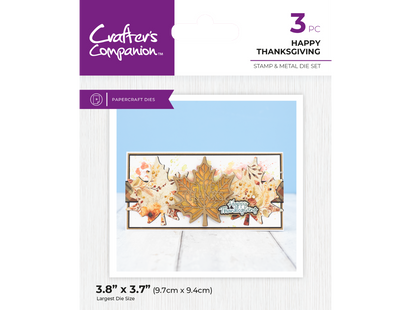 Crafters Companion Thanksgiving Collection Stamp & Die Set - Happy Thanksgiving