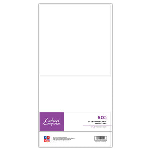 Crafter's Companion 8"x 8" White Card & Envelopes - 50 Piece