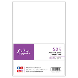 Crafter's Companion A5 White Card & Envelopes - 50 Piece