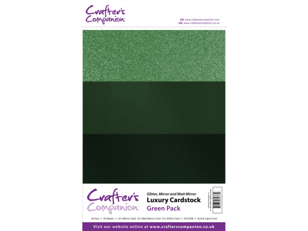 Crafter's Companion A4 Luxury Cardstock Pack - Green