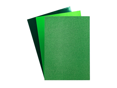 A4 Luxury Mixed Green Card - 10 Pack