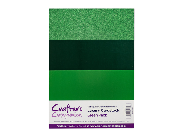 Crafter's Companion A4 Luxury Cardstock Pack - Green