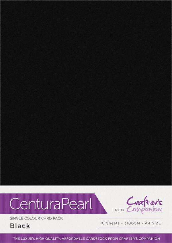 Crafter's Companion Centura Pearl Single Colour A4 10 Sheet Pack - Black