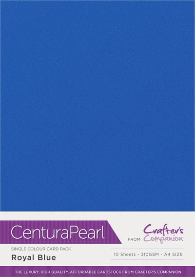 Crafter's Companion Centura Pearl Single Colour A4 10 Sheet Pack - Royal Blue