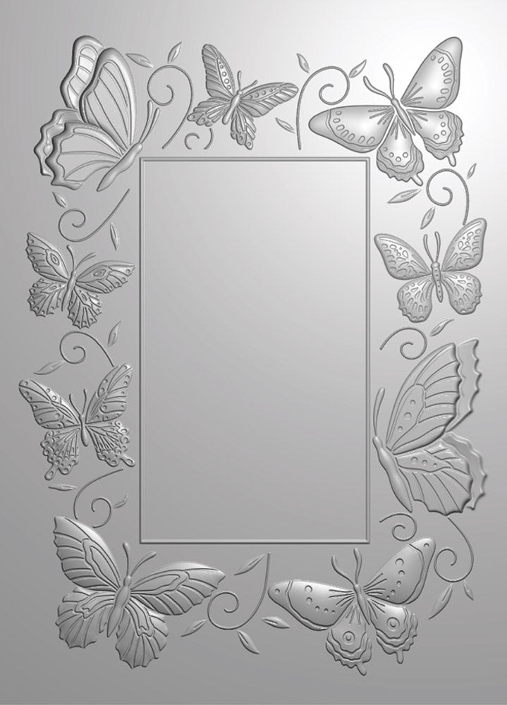 Gemini Embossed Frames Embossing Folder, Die & Stamp Set – Happy Butterflies