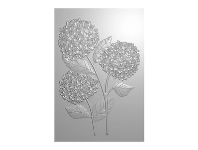 Nature's Garden - Hydrangea - 6"x4" 3D Embossing Folder - Hydrangea Blooms