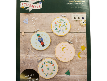 Violet Studios The Nutcracker - Mini Embroidery Hoops/Tree Decorations