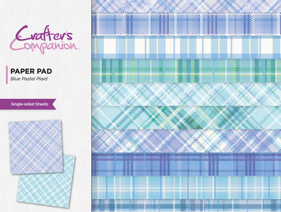 Crafter's Companion 12 x 12" Paper Pad - Blue Pastel Plaid