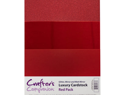 Crafter's Companion A4 Luxury Cardstock Pack - Red