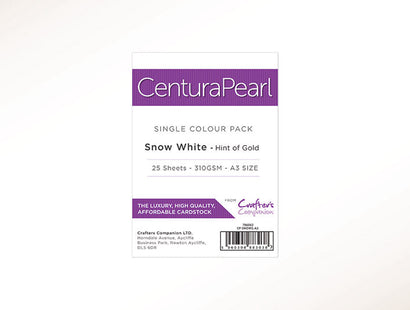 Crafter's Companion Centura Pearl Snow White Gold A3 Printable Card Pack - 25 Sheets