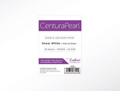 Crafter's Companion Centura Pearl Snow White Silver A3 Printable Card Pack - 25 Sheets