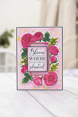 Gemini Embossed Frames Embossing Folder, Die & Stamp Set – Blooming Roses