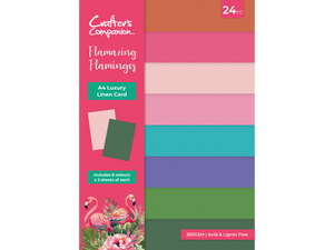 Flamazing Flamingos Luxury Linen Card Pack A4