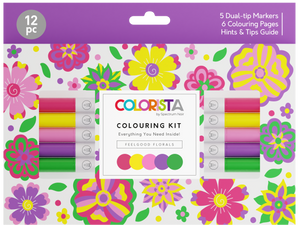 Feelgood Florals Colouring Kit with Pens and Pages - Colorista