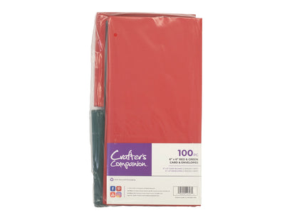 6" x 6" Red and Green Card and Envelopes - 50 Pack