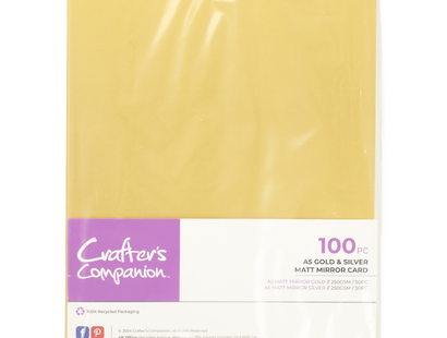 Crafter's Companion - A5 Matt Mirror Card Pack - Gold and Silver