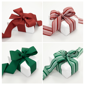 Red and Green Chunky Ribbon - 4 Pack